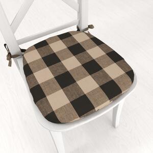 Biante Oblý bavlnený podsedák Olivia OL-017 Hnedo-béžová kocka veľká - 39x37x3 cm