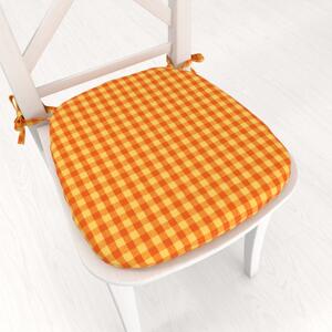 Biante Oblý bavlnený podsedák Olivia OL-006 Oranžovo-žltá kocka malá - 39x37x3 cm