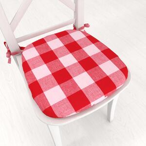 Biante Oblý bavlnený podsedák Olivia OL-016 Červeno-biela kocka veľká - 39x37x3 cm