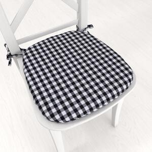 Biante Oblý bavlnený podsedák Olivia OL-015 Čierno-biela kocka malá - 39x37x3 cm