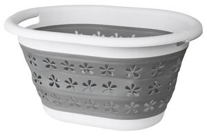 Kôš na bielizeň OVAL COMPACT sivý / biely 25 l
