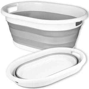 Kôš na bielizeň AIDA COMPACT sivý / biely 25 l