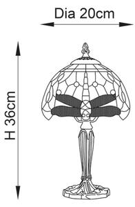 Endon 64088 - Stolná lampa Tiffany DRAGONFLY 1xE14/40W/230V priemer 20 cm