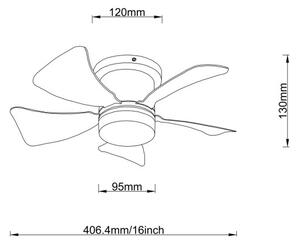 Globo 03609B - LED stmievateľný stropný ventilátor HINES 10W/230V 3000-6500K + diaľkové ovládanie