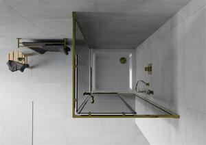 MEXEN - Rio sprchovací kút, rohový 70 x 70 cm, grafit, zlatá + vanička Flat, biela - 860-070-070-50-40-4010G