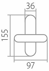 Okenné kovanie TWIN ELEGANT BA 1225 FT (A, CH, CH-SAT, NI-SAT, ABR, SM), A (mosadz leštená), FT okenné oliva s rázvorom, Twin A (mosadz leštená)