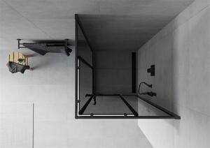 Mexen Rio, štvorcový sprchovací kút 80(dvere)x80(dvere)x190 cm, 5mm šedé sklo, čierny profil, 860-080-080-70-40