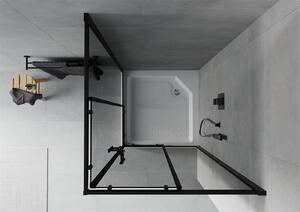 MEXEN - Rio sprchovací kút, rohový 90 x 90 cm, grafit, čierna + vanička Rio, biela - 860-090-090-70-40-4510