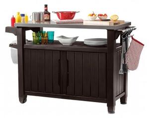Keter Multifunkčný záhradný grilovací stolík UNITY XL 270 l grafit, 134 x 52 x 90 cm
