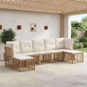 Maison Exclusive – Vonkajšia sedacia súprava, 7 kusov, 7 miest, prírodná farba, polyester