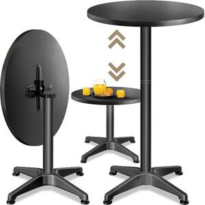 Hliníkový barový stôl Ø60cm skladací - čierny