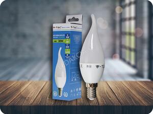 V-TAC E14 LED ŽIAROVKA 4W, 320lm, sviečka Farba svetla: Denná biela