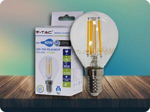 V-TAC E14 LED RETRO FILAMENT žiarovka 4W, p45 Farba svetla: Denná biela