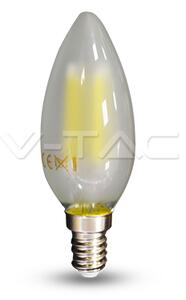 V-TAC E14 LED RETRO FILAMENT žiarovka 4W, sviečka, dymový efekt Farba svetla: Studená biela