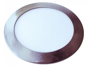 V-TAC LED vstavaný panel s napájacím zdrojom, 24W (2000Lm), satén nikel, okrúhly Farba svetla: Teplá biela