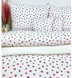 Zdravsi-spanok Posteľná obliečka Mušelín - Strawberry 140x200/70x90 cm