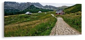 Obraz - Horská krajina s domčekmi (120x50 cm)