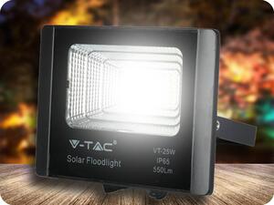 V-TAC LED Solárny reflektor s 12W solárnym panelom, 550lm, IP65, 5000mAh Farba svetla: Denná biela