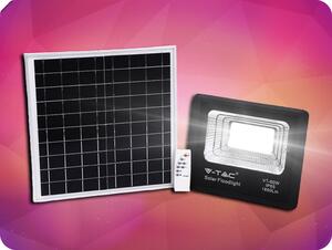 V-TAC LED Solárny reflektor s 20W solárnym panelom, 1650lm, IP65, 10000mAh Farba svetla: Denná biela