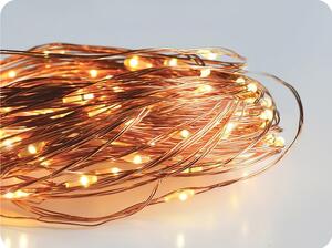 ACA Lighting LED dekoračná reťaz 10m, 100LED, WW, 8 funkcií, s adaptérom, meď [X01100122]