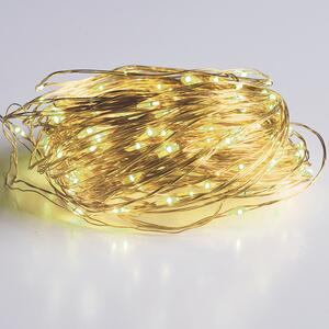 ACA Lighting LED dekoračná reťaz 30m, 300LED, WW, 8 funkcií, s adaptérom, zlatá meď [X01300132]