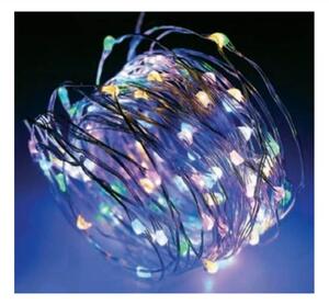 ACA Lighting LED dekoračná reťaz 30m, 300LED, RGB, 8 funkcií, s adaptérom, strieborná meď [X01300312]