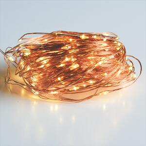 ACA Lighting LED dekoračná reťaz 30m, 300LED, WW, 8 funkcií, s adaptérom, meď [XCW300WWAF44]