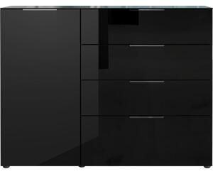 ŠIROKÁ KOMODA, čierna, 134/102/42 cm Premium Living - Obývacie zostavy