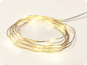 ACA Lighting LED dekoračná reťaz 2m, 20LED, 2xAA, teplá biela, bez funkcií, zlatá [X0120131]
