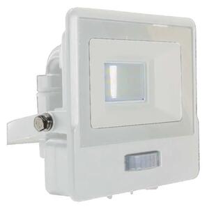 V-TAC LED reflektor s PIR senzorom 10W, 735lm, Samsung chip, 100°, IP65, biely Farba svetla: Teplá biela