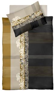 POSTEĽNÁ BIELIZEŇ, makosatén, sivá, čierna, biela, béžová, kari žltá, 140/200 cm Fleuresse - Obliečky & plachty