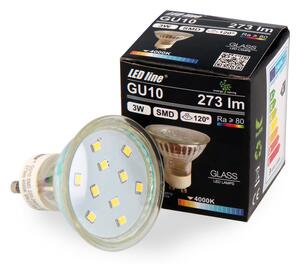 LED line® LED žiarovka GU10 so strieborným okrajom, 3W, 273lm, 120° [241925] Farba svetla: Denná biela