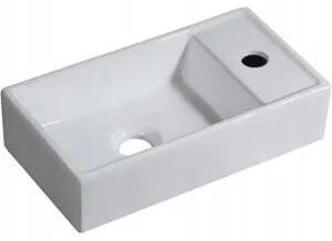 Obdĺžnikové biele keramické umývadlo na dosku 40 x 22 cm
