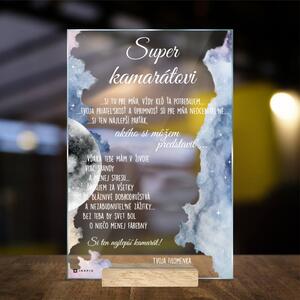 INSPIO - výroba darčekov a dekorácií - Skvelý darček pre kamaráta - sklenená plaketa s vlastným textom a dizajnom