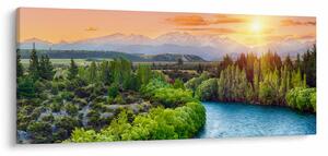 Obraz - Lesná horská krajina (120x50 cm)