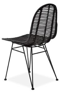 Záhradná ratanová stolička K337 - čierna