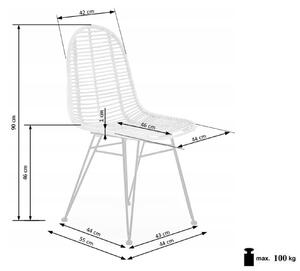 Záhradná ratanová stolička K337 - čierna