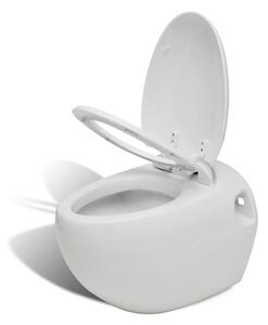 Nové biele závesné WC s jedinečným dizajnom v tvare vajíčka
