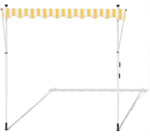 Ručne zaťahovacia markíza, žlto-biela, 300 cm