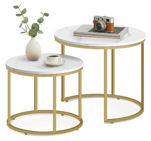 Dekorstudio Set 2ks kávových stolíkov - mramor / zlaté nohy