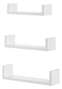 Dekorstudio Set 3ks bielych nástenných políc - LWS038T01