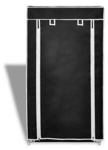 Látkový botník, prekrytý, 58 x 28 x 106 cm, čierny