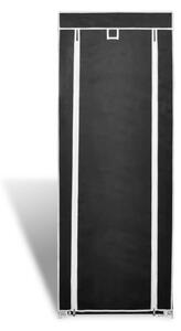 Látkový botník, prekrytý, 57 x 29 x 162 cm, čierny