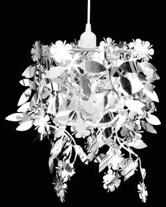 Závesná strieborná luster lampa s listovými šupinkami 21,5 x 30 cm