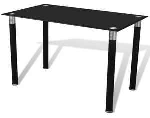 Jedálenský stôl so sklenenou doskou, čierny