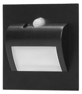 ORNO Schodiskové LED svietidlo s PIR a súmrakovým senzorom 1,5W, 30lm, 12V, čierne, 4000K [AD-OS-6164LR4/B] Farba svetla: Denná biela
