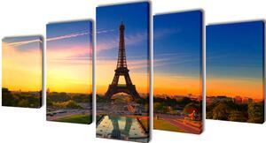 Sada obrazov na stenu, motív Eiffelova veža 200 x 100 cm