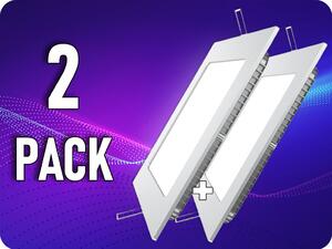 V-TAC Vstavaný LED panel s napájacím zdrojom, 18W, 1400lm, štvorec/2-PACK! Farba svetla: Studená biela