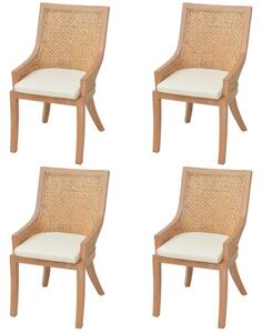 Jedálenské stoličky 4 ks, ratan a mangový masív