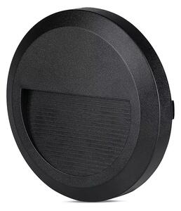 V-TAC LED schodiskové svetlo, 2W, 80lm, IP65, okrúhle, čierne Farba svetla: Denná biela